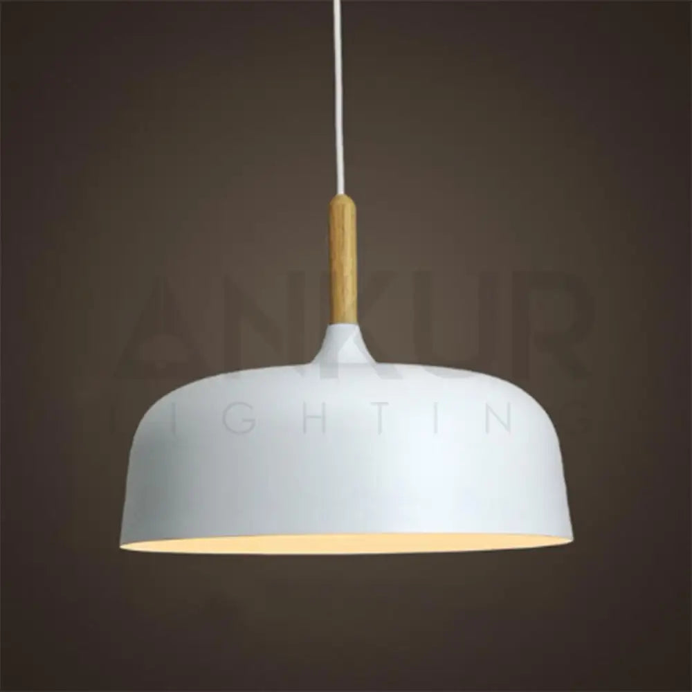 ACORN NORDIC STYLE METAL WITH WOOD TOP PENDANT LIGHT - Ankur Lighting