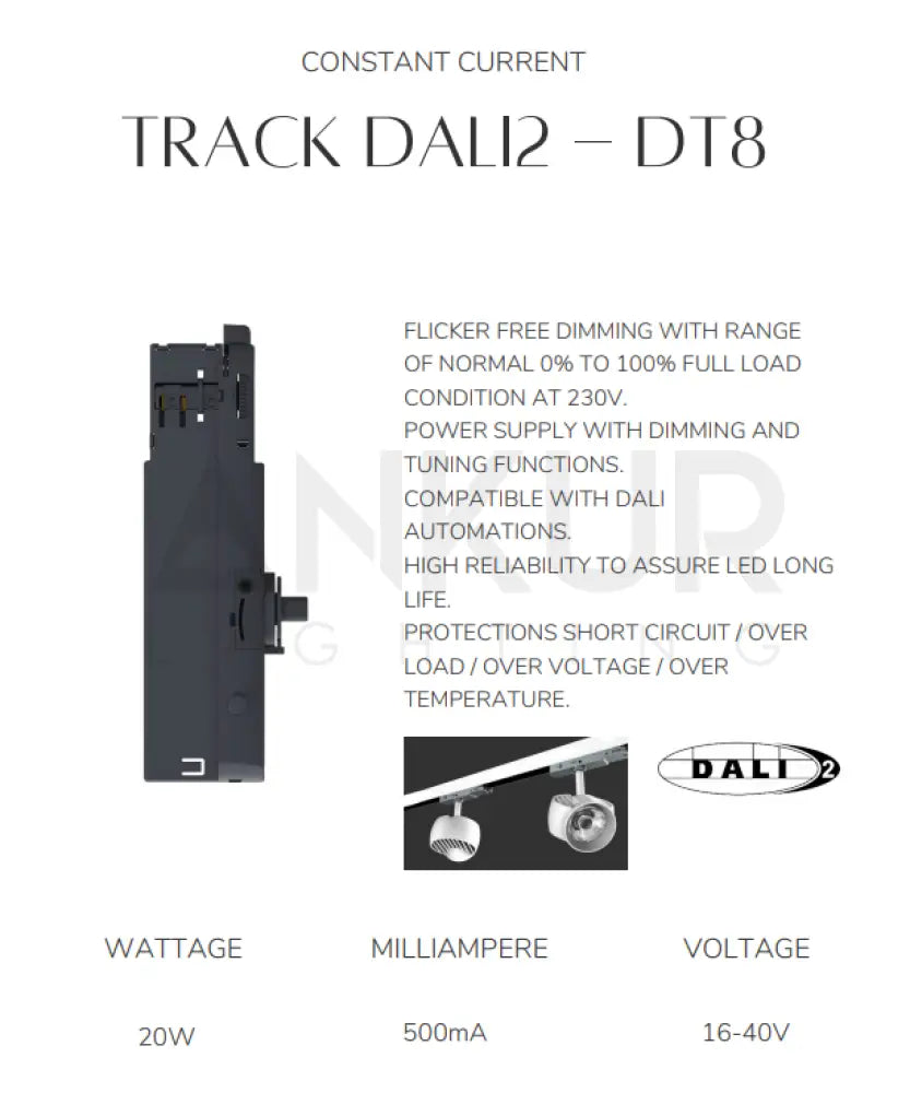 ALLOOKING TRACK DALI2 DIMMABLE CONSTANT CURRENT LED DRIVER