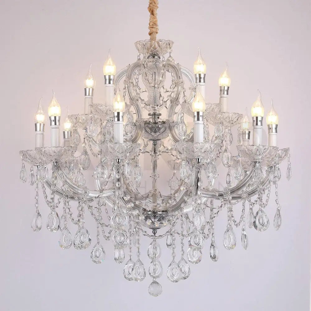 ANKUR 15 LIGHTS SPARKLE CLEAR CRYSTAL CHANDELIER - Ankur Lighting