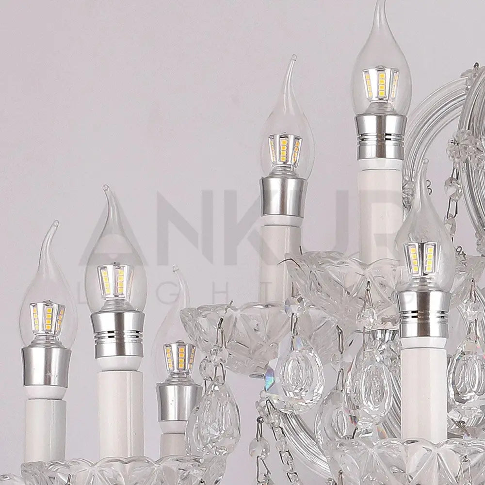 ANKUR 15 LIGHTS SPARKLE CLEAR CRYSTAL CHANDELIER - Ankur Lighting