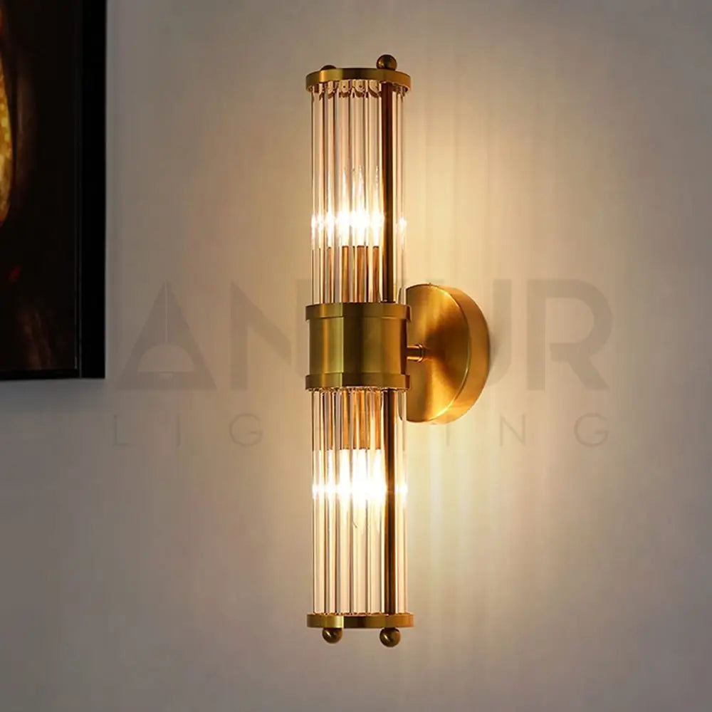 ANKUR ALESSIO VINTAGE STYLE METAL AND CRYSTAL WALL LIGHT