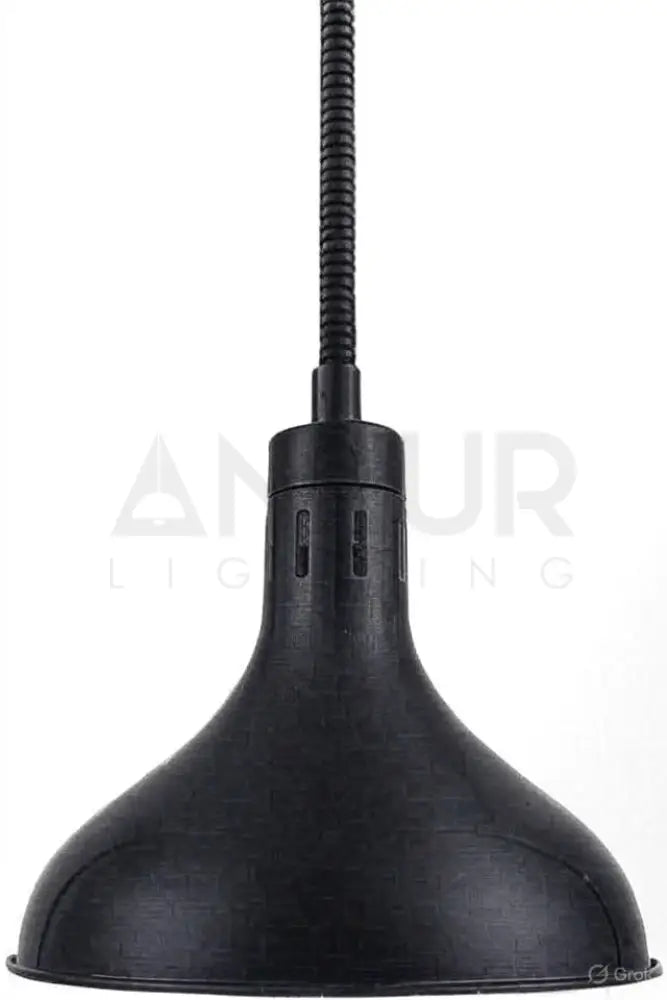 ANKUR ALPINE MODERN METAL HANGING HEAT LAMP | RESTAURANT & HOME LIGHTING WITH E27 BULB Black Finish