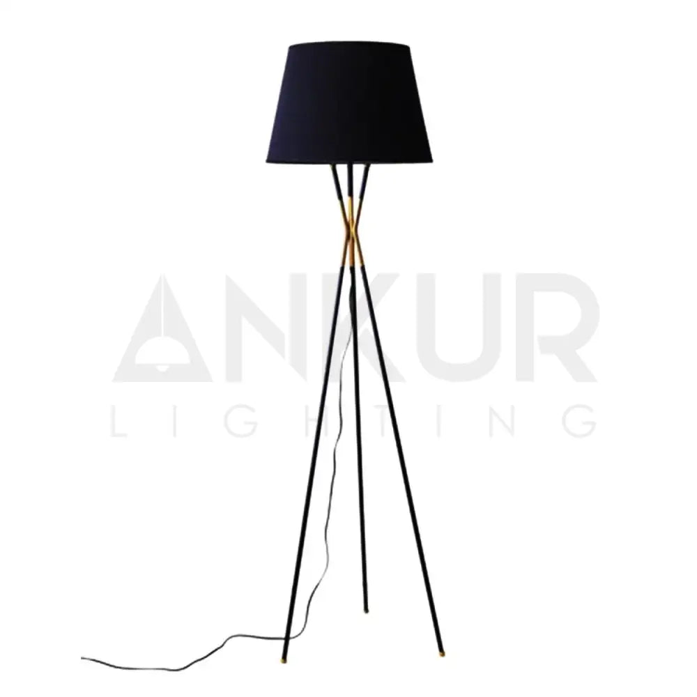 ANKUR AURAM FABRIC SHAD TRIPOD FLOOR LAMP - Ankur Lighting