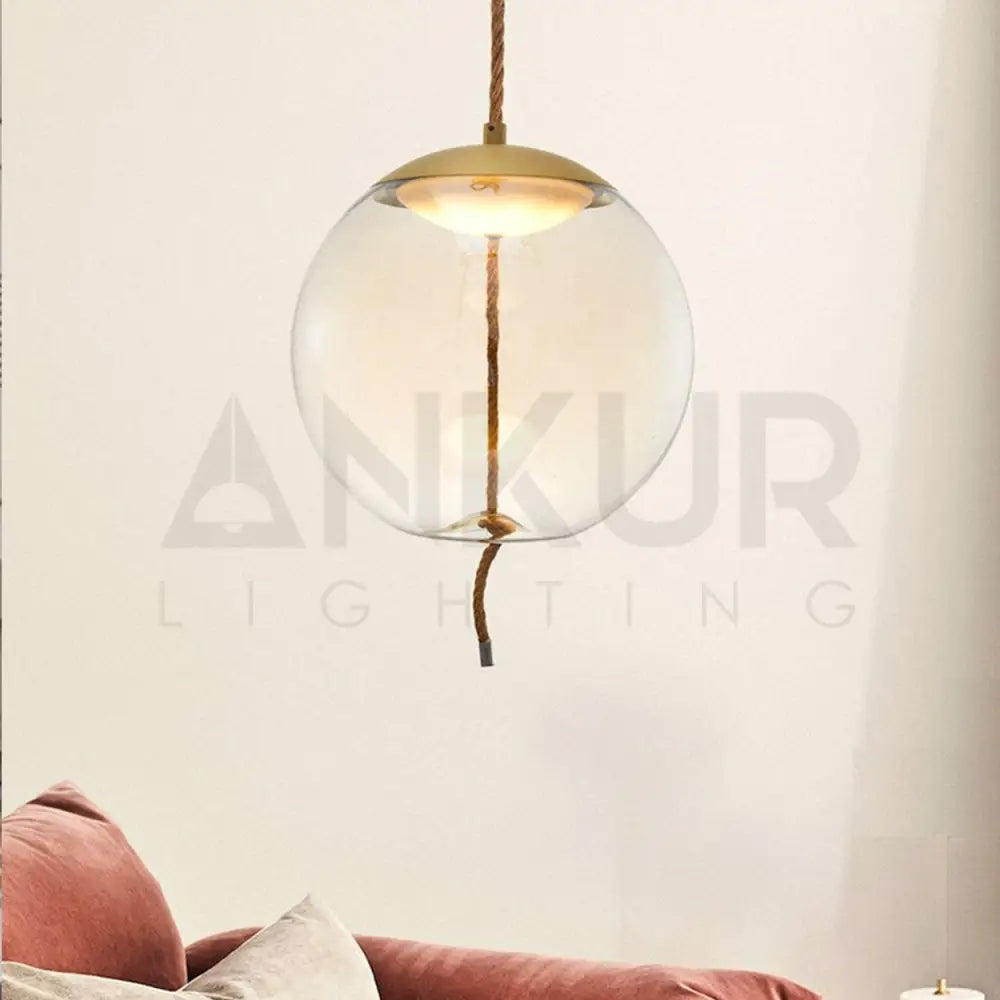ANKUR BALI ROUND GLASS LED HANGING LIGHT - Ankur Lighting