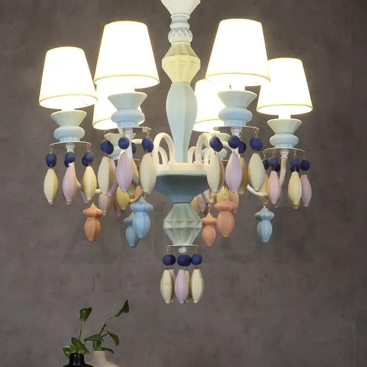 ANKUR BELLE LUXURY 8 LIGHT MULTICOLOUR HANDMADE CHANDELIER Chandelier