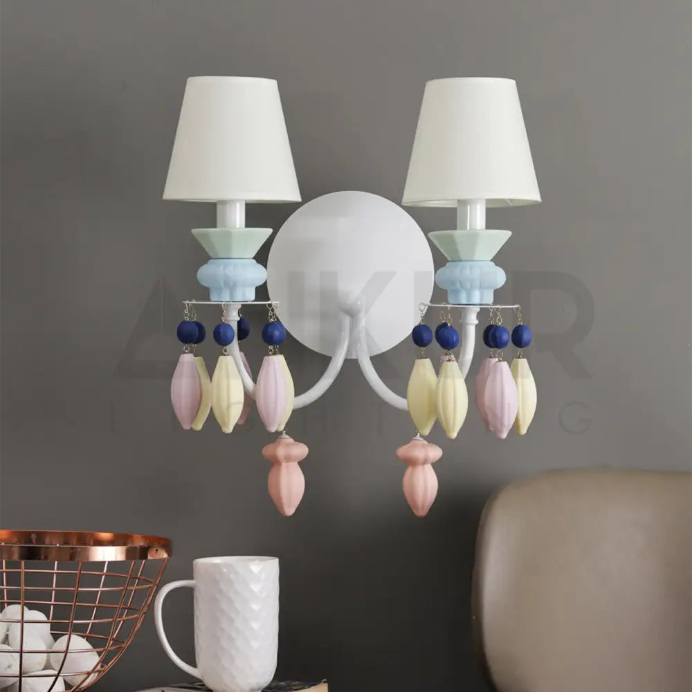 ANKUR BELLE LUXURY MULTICOLOUR HANDMADE CERAMIC WALL LIGHT Wall Light