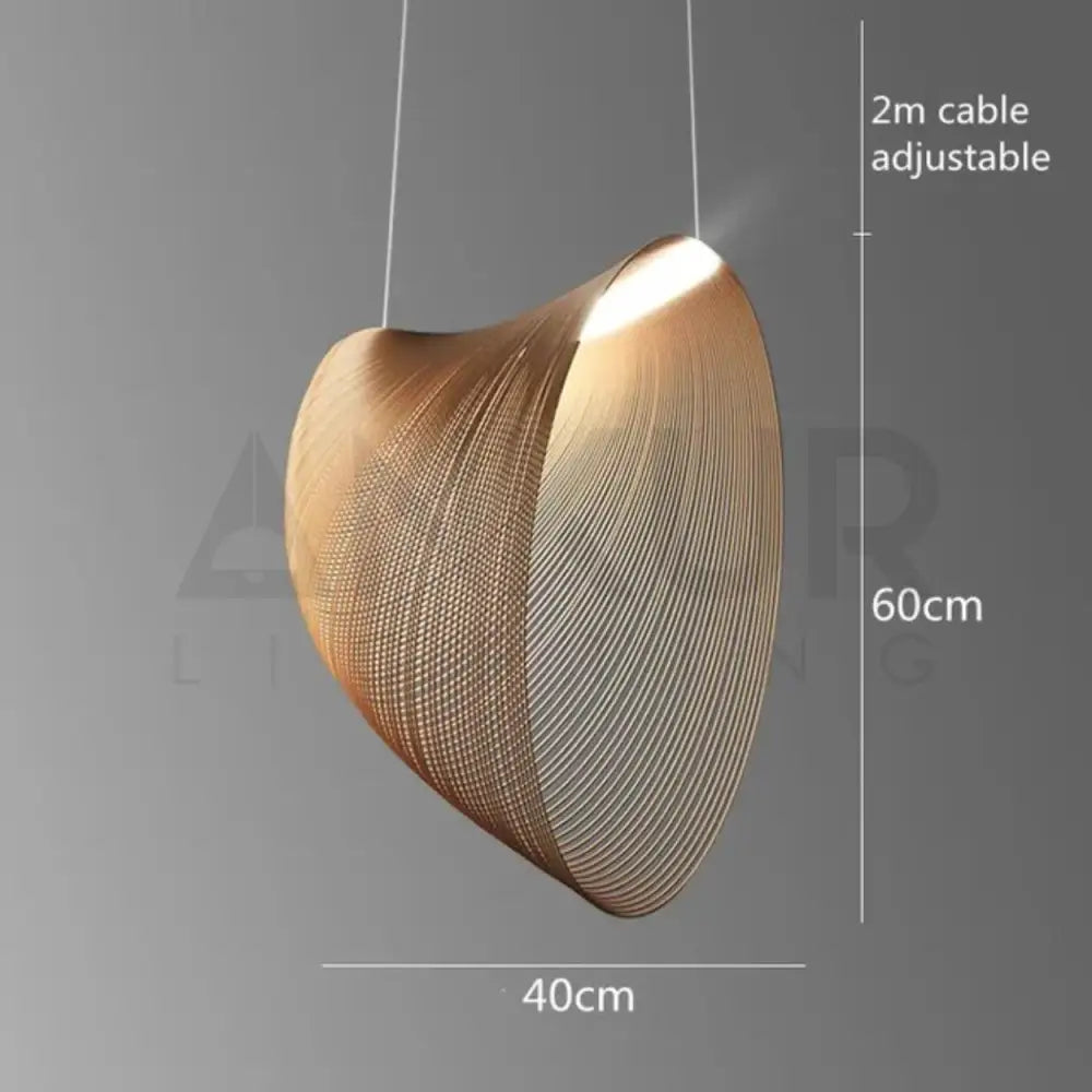 ANKUR BIRD’S NEST MODERN WOOD RATTAN LED CHANDELIER 600MM (24 inches) Chandelier