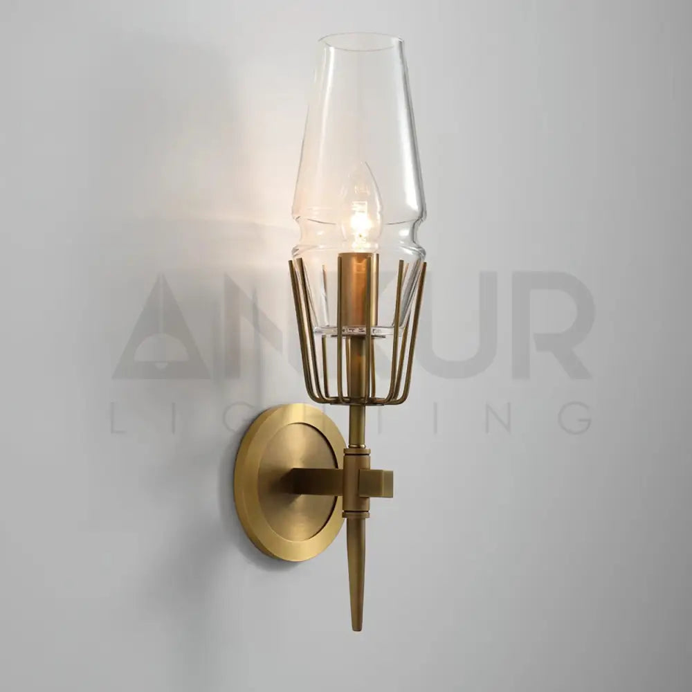 ANKUR BONFIRE ANTIQUE BRASS METAL WALL LIGHT Lighting