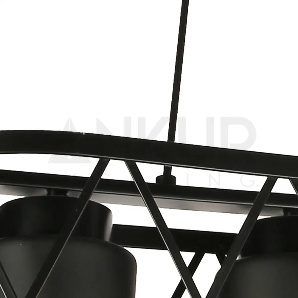 ANKUR BRONX 4 LIGHT RECTANGLE METAL CAGE CHANDELIER - Ankur Lighting