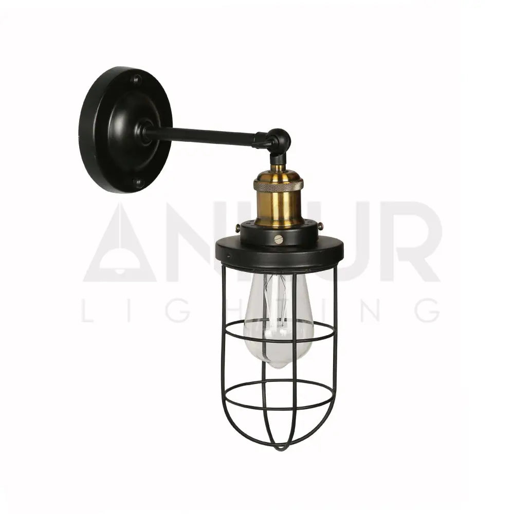 ANKUR BRUIT VINTAGE METAL WIRE CAGE WALL LIGHT - Ankur Lighting
