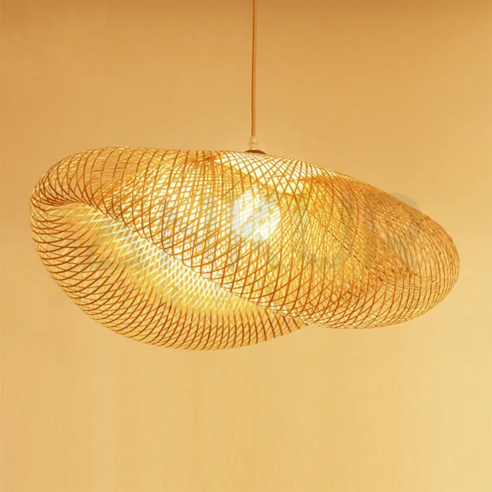 ANKUR CANE HAT BAMBOO PENDANT LIGHT - Ankur Lighting