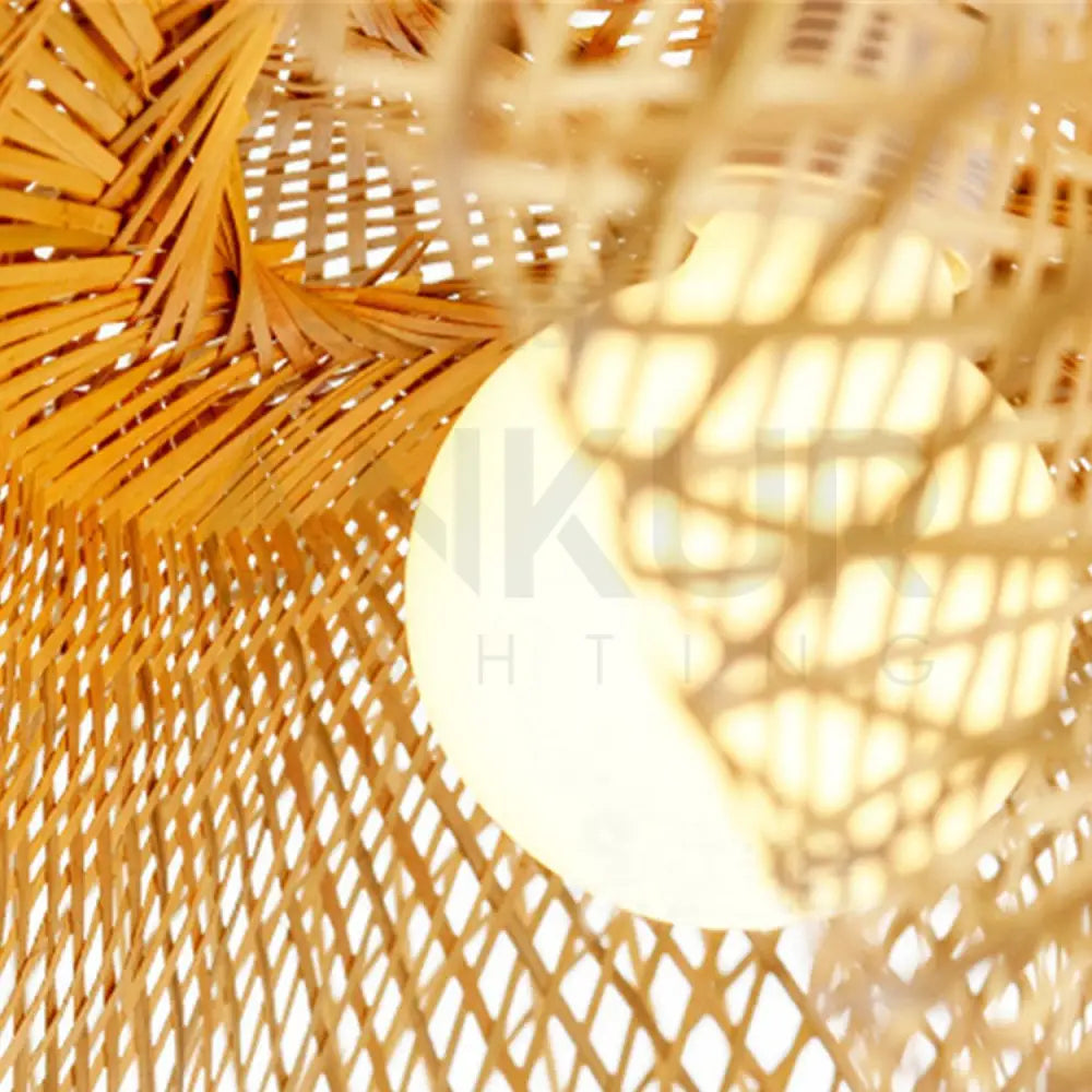 ANKUR CANE HAT BAMBOO PENDANT LIGHT - Ankur Lighting