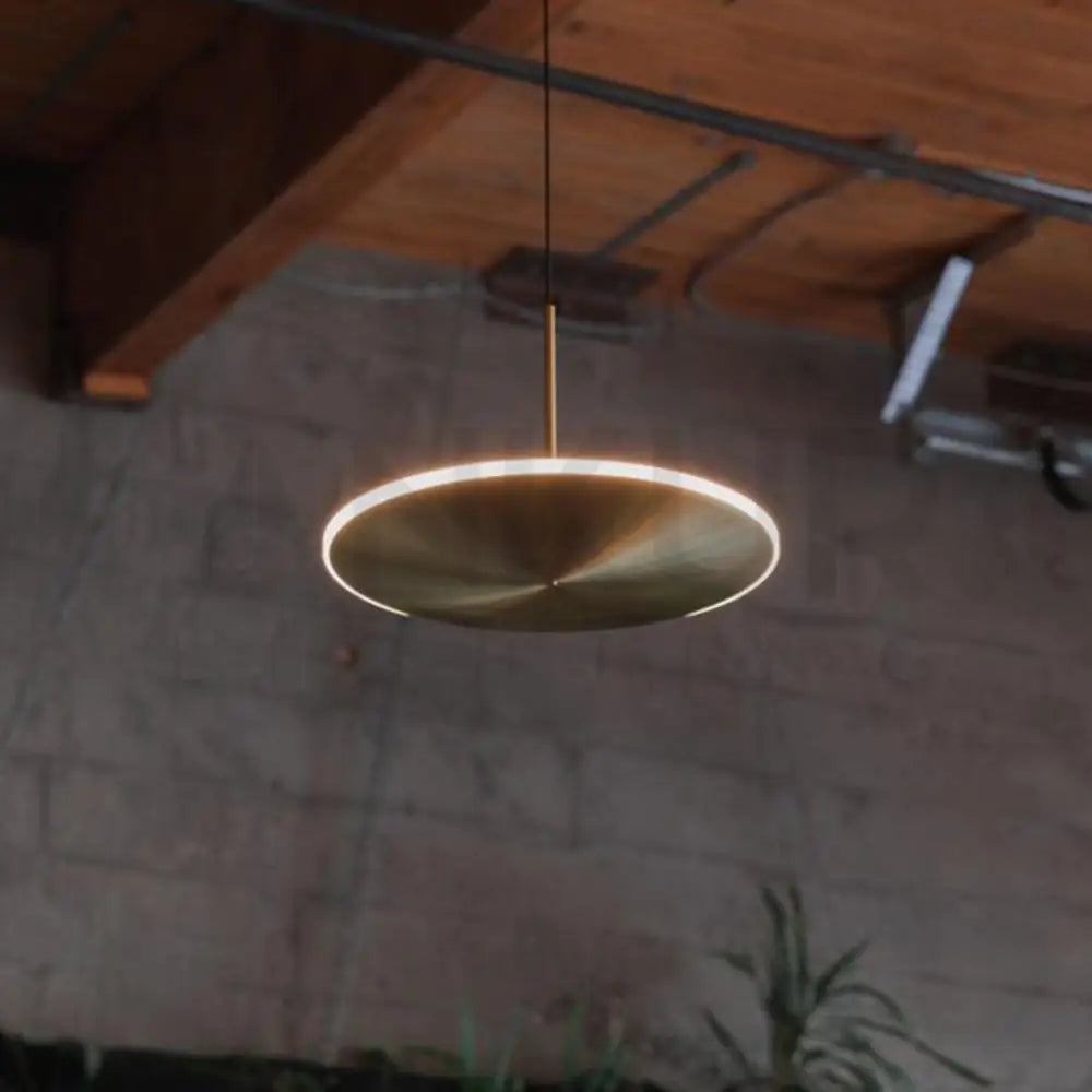 ANKUR CHRONA UFO DISH GOLD LED PENDANT LIGHT - Ankur Lighting