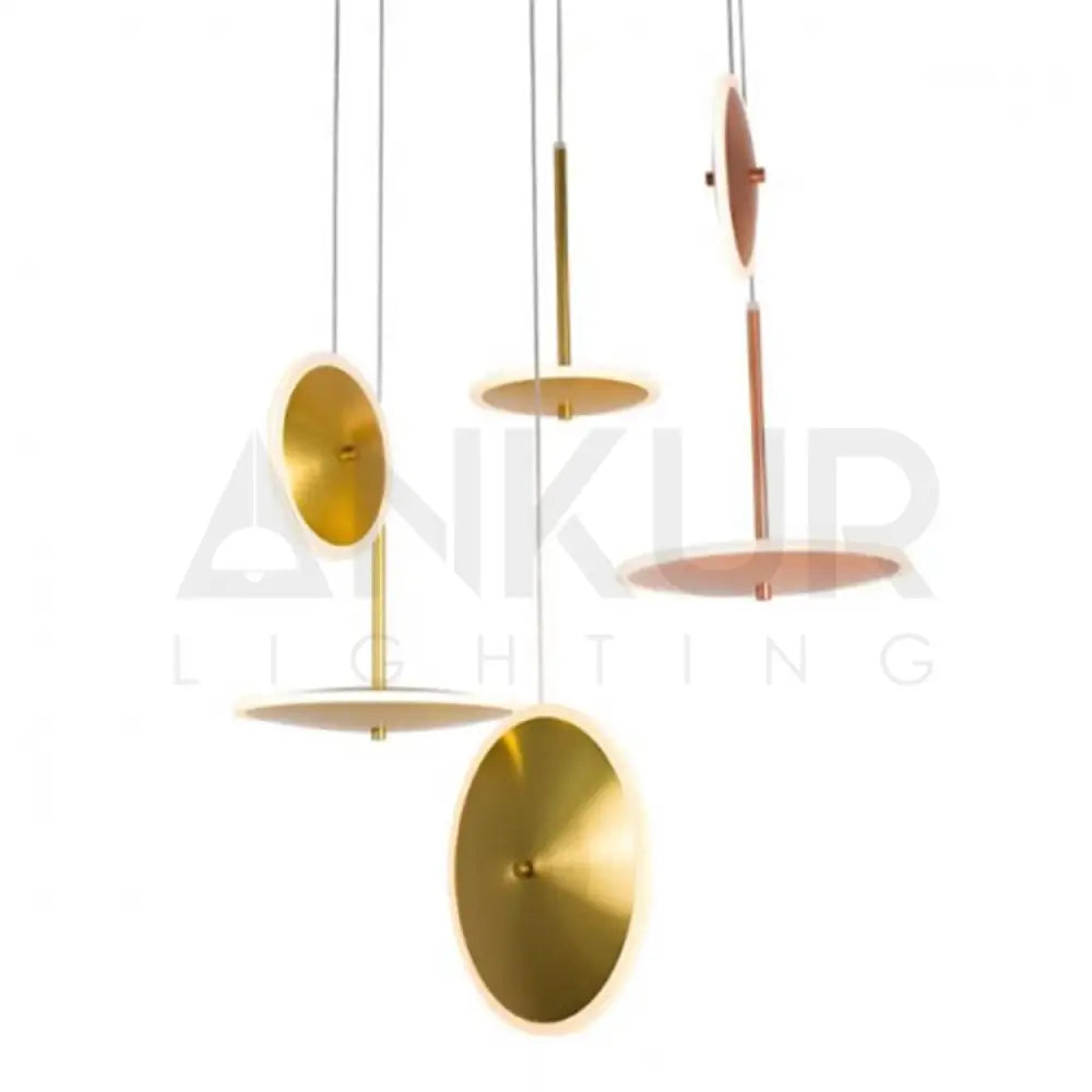 ANKUR CHRONA UFO DISH GOLD LED PENDANT LIGHT - Ankur Lighting