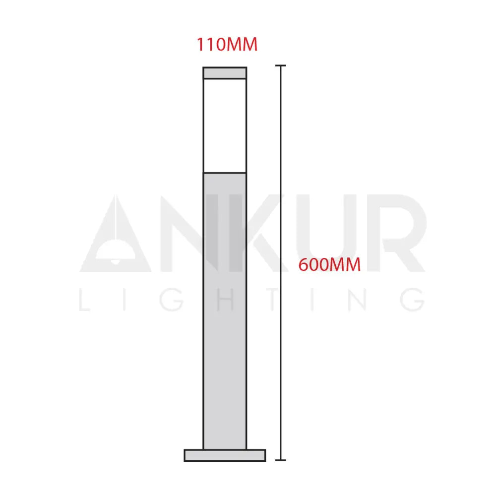 ANKUR CILINDRO CHROME OUTDOOR BOLLARD LIGHT Outdoor Light