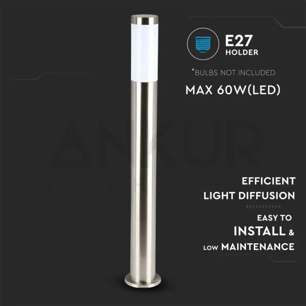 ANKUR CILINDRO CHROME OUTDOOR BOLLARD LIGHT Outdoor Light