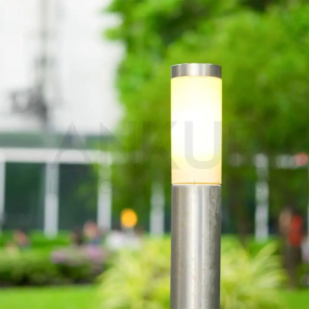 ANKUR CILINDRO CHROME OUTDOOR BOLLARD LIGHT Outdoor Light