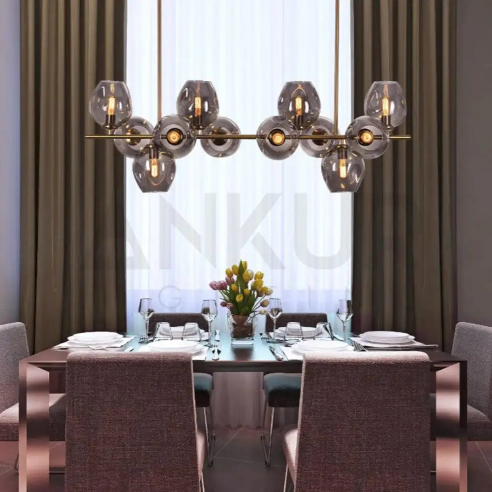 ANKUR CITRA DOZEN GLASS LINEAR CHANDELIER - Ankur Lighting