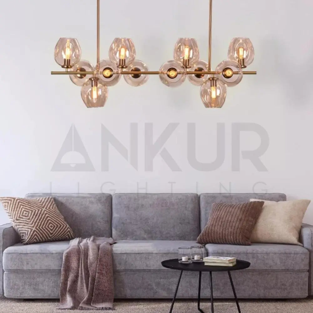 ANKUR CITRA DOZEN GLASS LINEAR CHANDELIER - Ankur Lighting