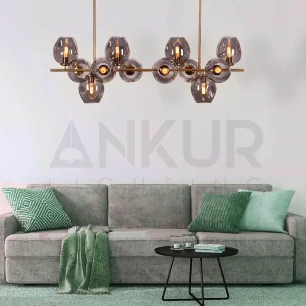 ANKUR CITRA DOZEN GLASS LINEAR CHANDELIER - Ankur Lighting