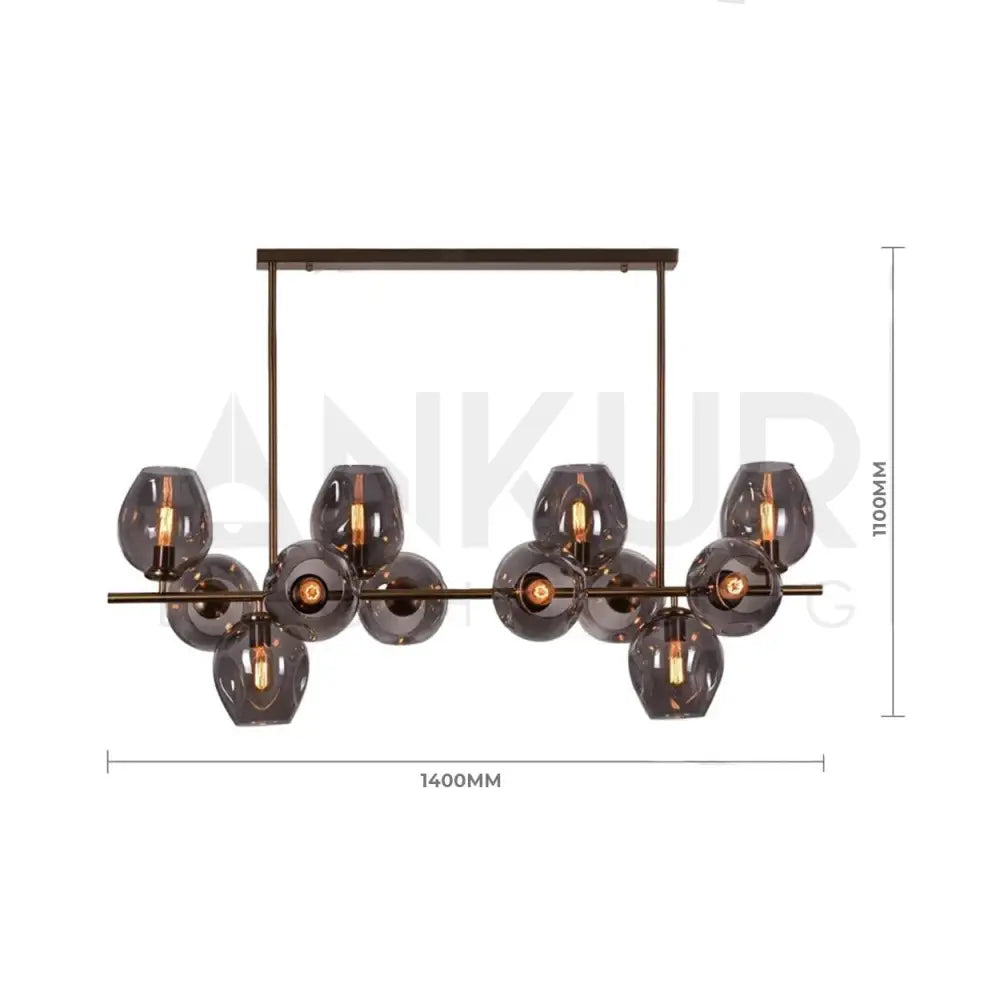 ANKUR CITRA DOZEN GLASS LINEAR CHANDELIER - Ankur Lighting