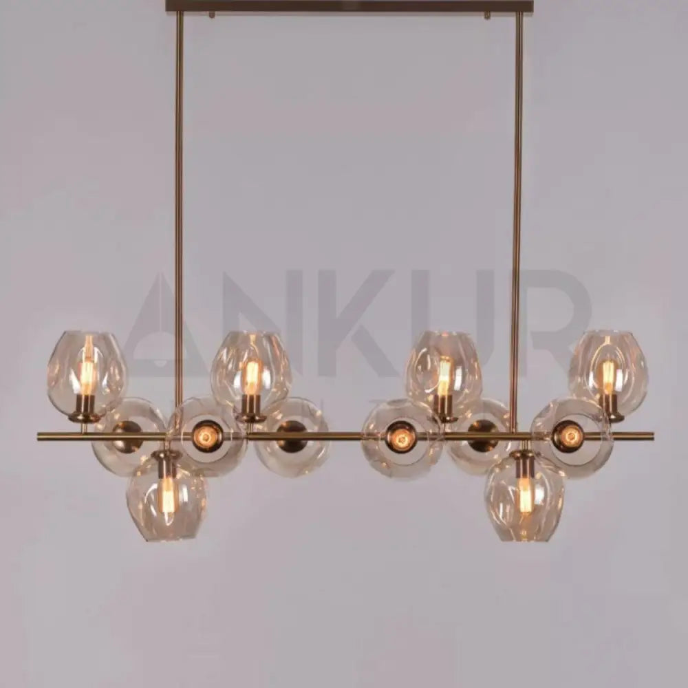 ANKUR CITRA DOZEN GLASS LINEAR CHANDELIER - Ankur Lighting