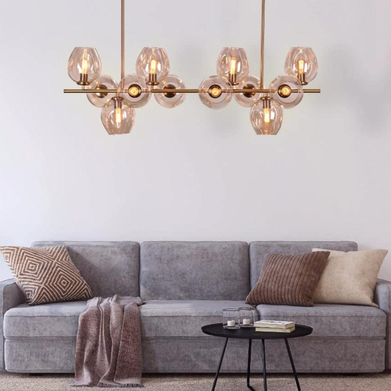 ANKUR CITRA DOZEN GLASS LINEAR CHANDELIER - Ankur Lighting