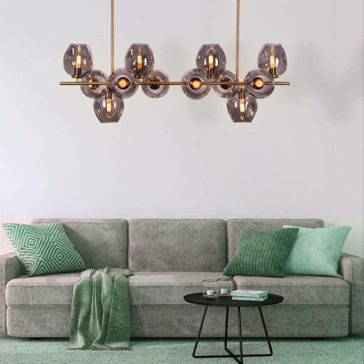 ANKUR CITRA DOZEN GLASS LINEAR CHANDELIER - Ankur Lighting