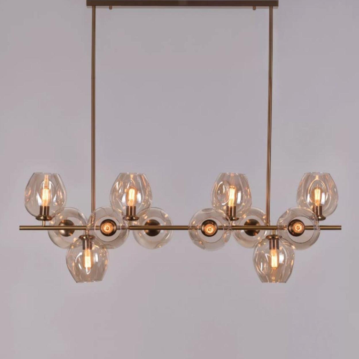 ANKUR CITRA DOZEN GLASS LINEAR CHANDELIER - Ankur Lighting