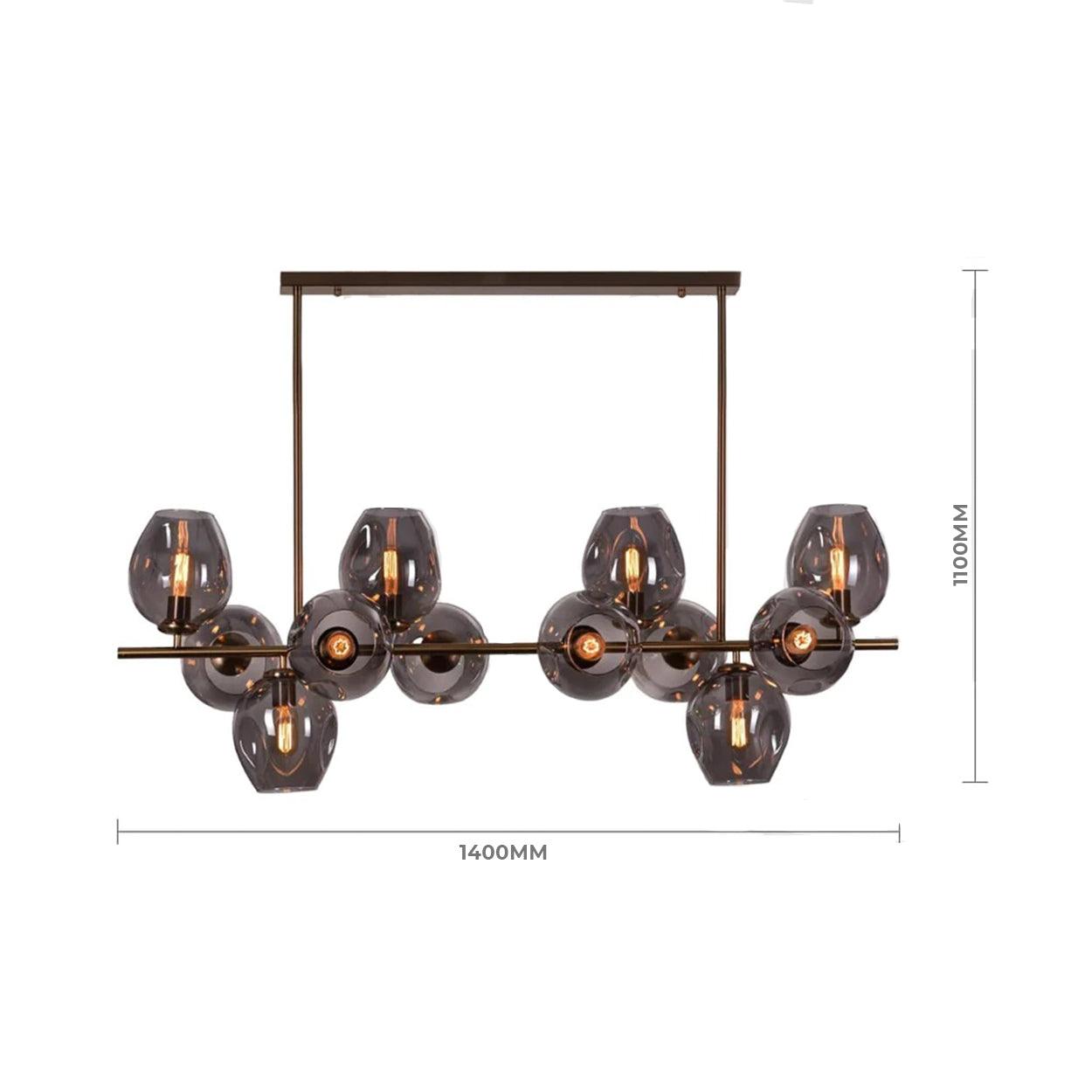 ANKUR CITRA DOZEN GLASS LINEAR CHANDELIER - Ankur Lighting