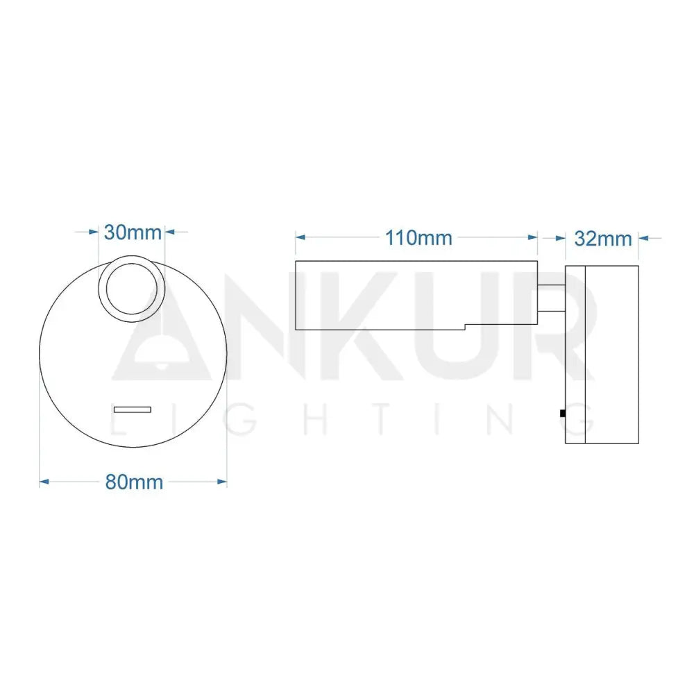 ANKUR CLAIRE BEDSIDE LED WALL LIGHT - Ankur Lighting