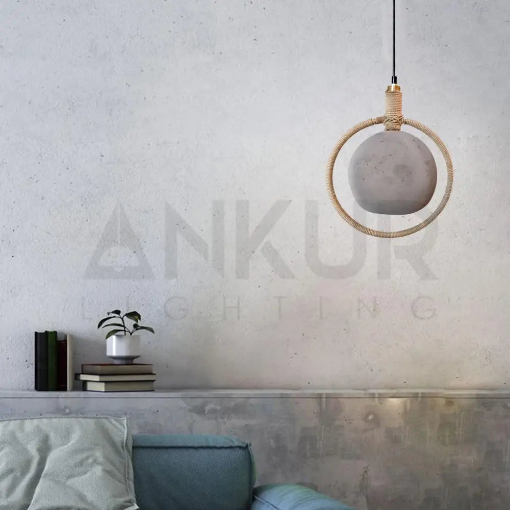 ANKUR CONCRETE BALL ROPE PENDANT LIGHT - Ankur Lighting