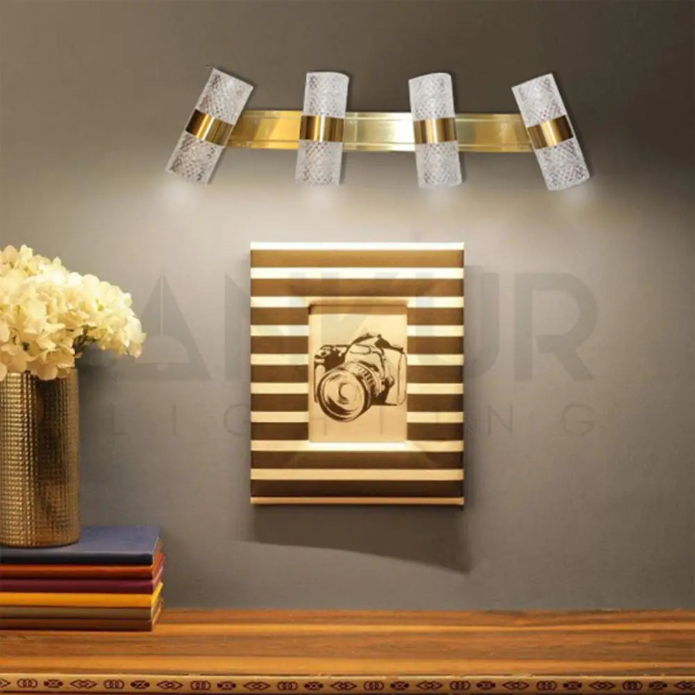 ANKUR CUT GLASS CYLINDER ADJUSTABLE MIRROR LED PICTURE WALL LIGHTS - Ankur Lighting