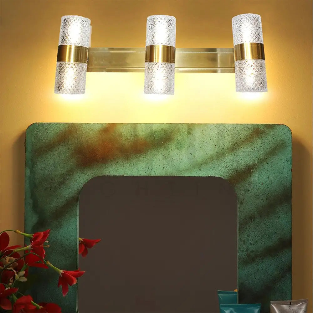ANKUR CUT GLASS CYLINDER ADJUSTABLE MIRROR LED PICTURE WALL LIGHTS - Ankur Lighting