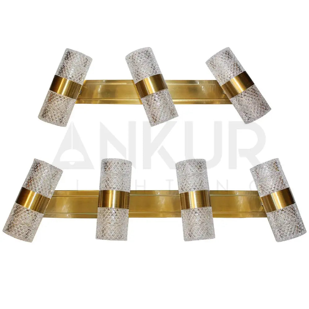 ANKUR CUT GLASS CYLINDER ADJUSTABLE MIRROR LED PICTURE WALL LIGHTS - Ankur Lighting