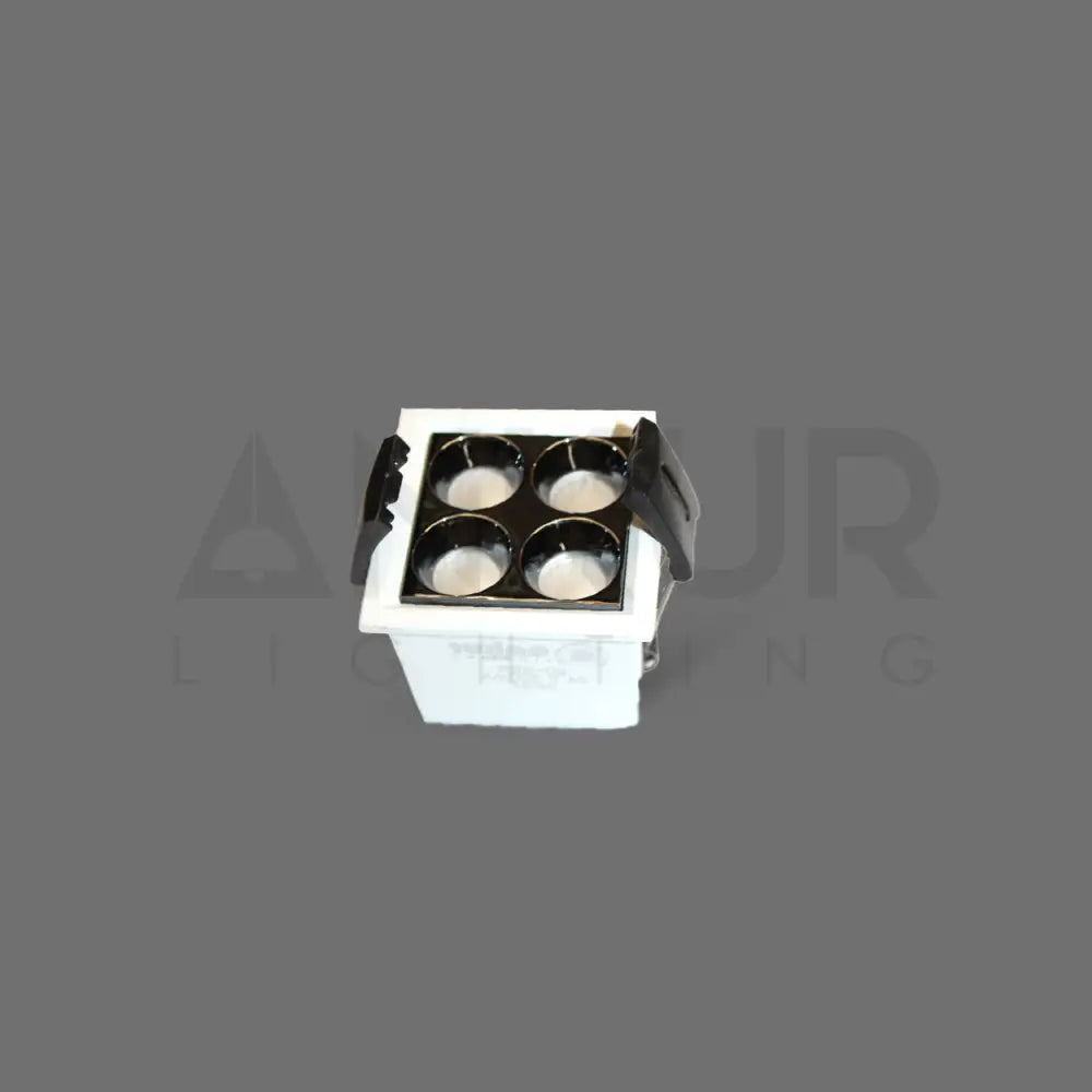 ANKUR DAZZLE SQUARE RECESSED LED LIGHT 4LIGHT / 3000K (Yellow) / WHITE + BLACK Ceiling Light Fixtures