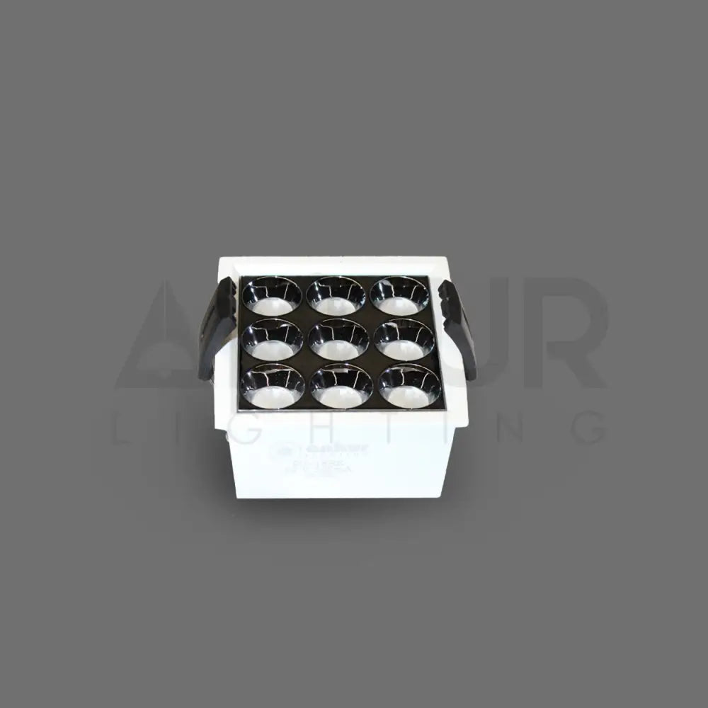 ANKUR DAZZLE SQUARE RECESSED LED LIGHT 9LIGHT / 3000K (Yellow) / WHITE + BLACK Ceiling Light Fixtures