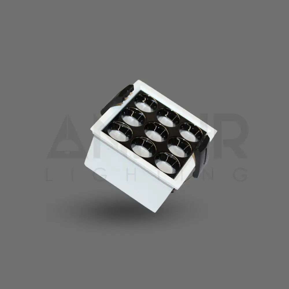 ANKUR DAZZLE SQUARE RECESSED LED LIGHT 9LIGHT / 4000K (Natural White) / WHITE + BLACK Ceiling Light Fixtures