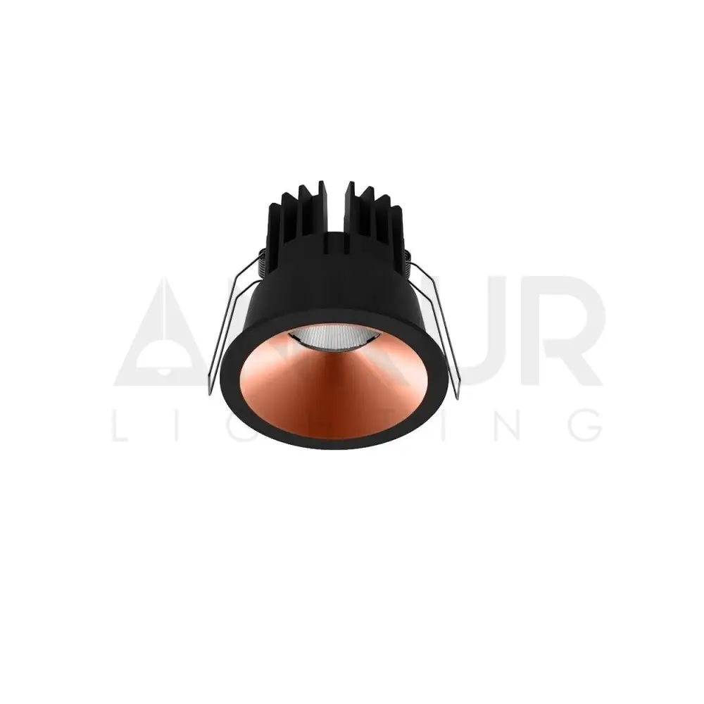 ANKUR DELTA EURO COOL RECESSED LED DOWNLIGHT 12W / Black + RoseGold / 6500K Downlight