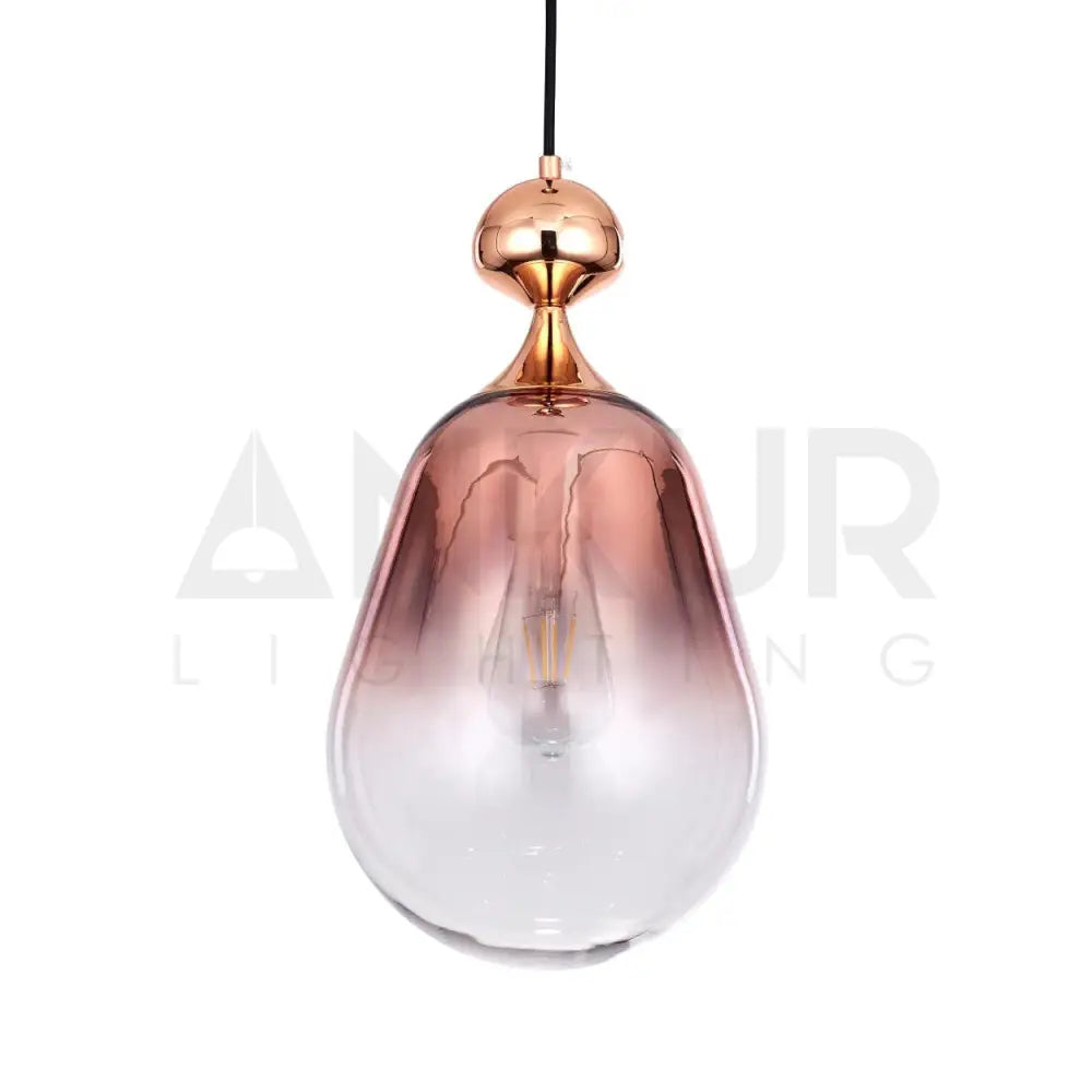 ANKUR DIVINE GRADIENT ROSE GOLD GLASS HANGING LIGHT - Ankur Lighting