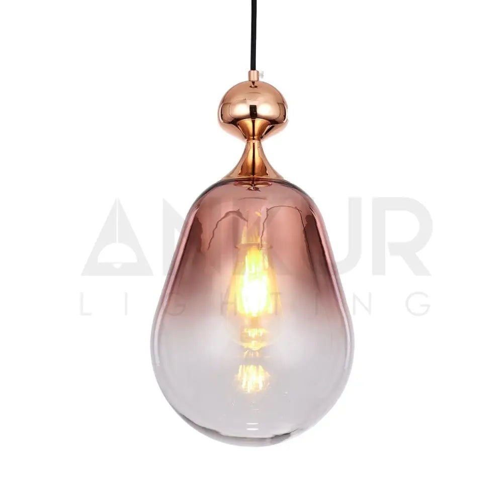 ANKUR DIVINE GRADIENT ROSE GOLD GLASS HANGING LIGHT - Ankur Lighting