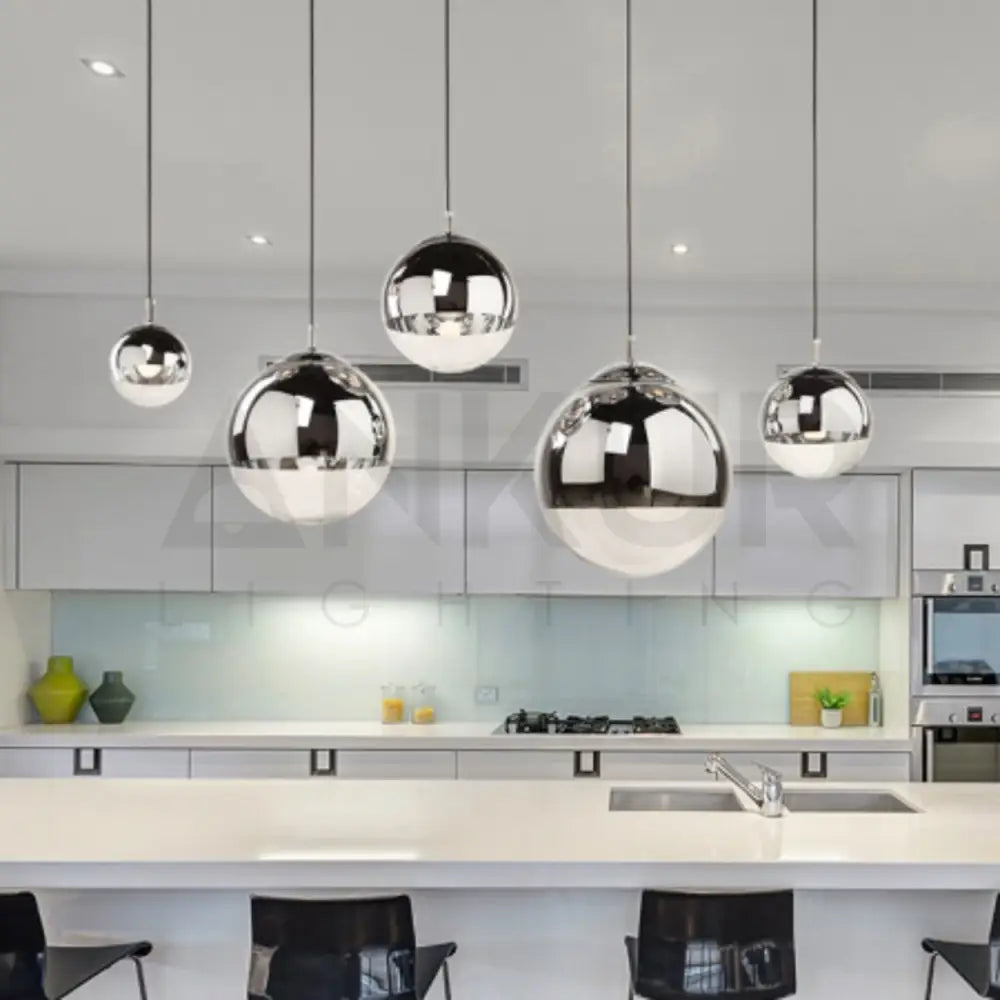 ANKUR DIXON HALF CHROME GLASS PENDANT LIGHT - Ankur Lighting