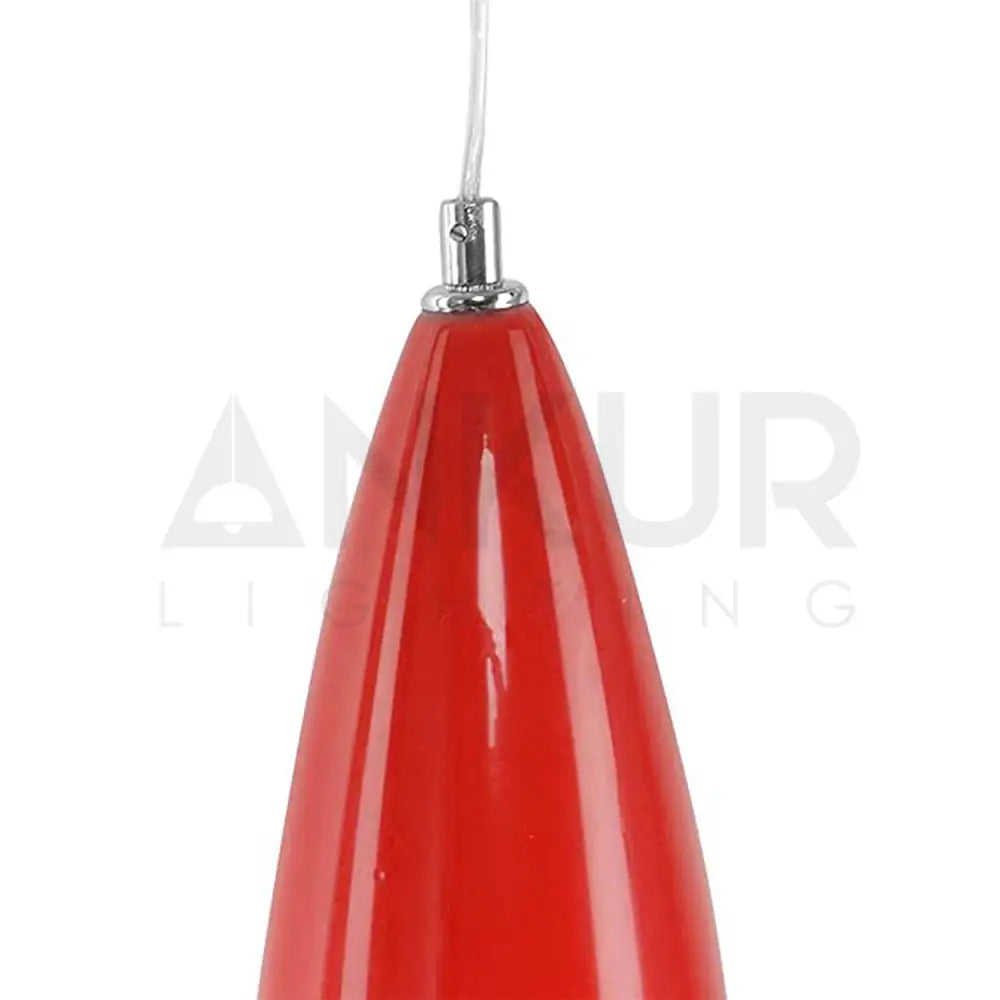 ANKUR DMNS RED CONE GLASS PENDANT LIGHT - Ankur Lighting
