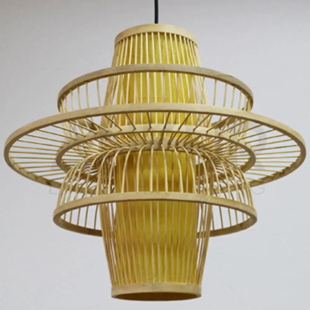 ANKUR ECLAIR NATURAL CANE AND FABRIC PENDANT LIGHT - Ankur Lighting