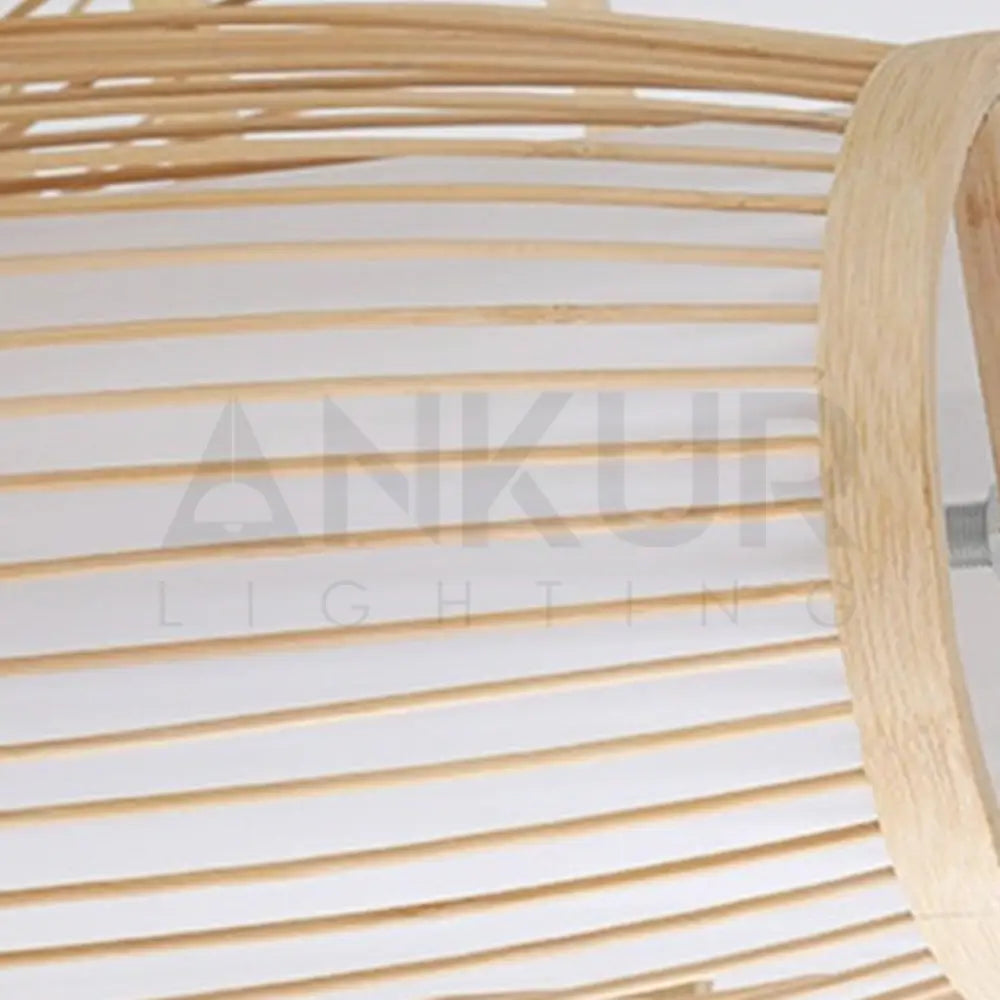 ANKUR ECLAIR NATURAL CANE AND FABRIC PENDANT LIGHT - Ankur Lighting