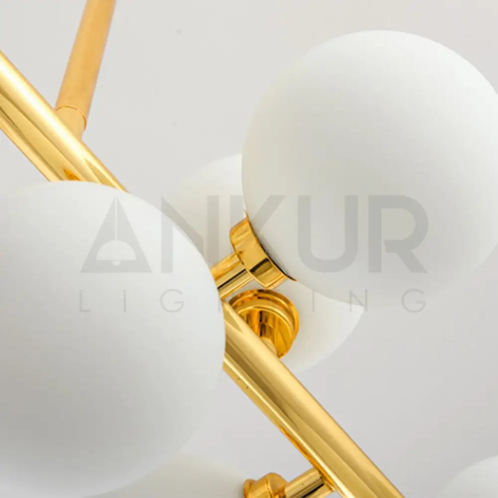 ANKUR EMMA 16 GLOBE RADIANT GOLD CHANDELIER - Ankur Lighting