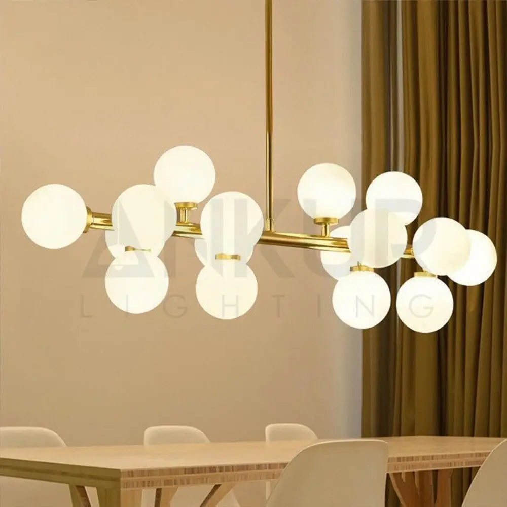 ANKUR EMMA 16 GLOBE RADIANT GOLD CHANDELIER - Ankur Lighting
