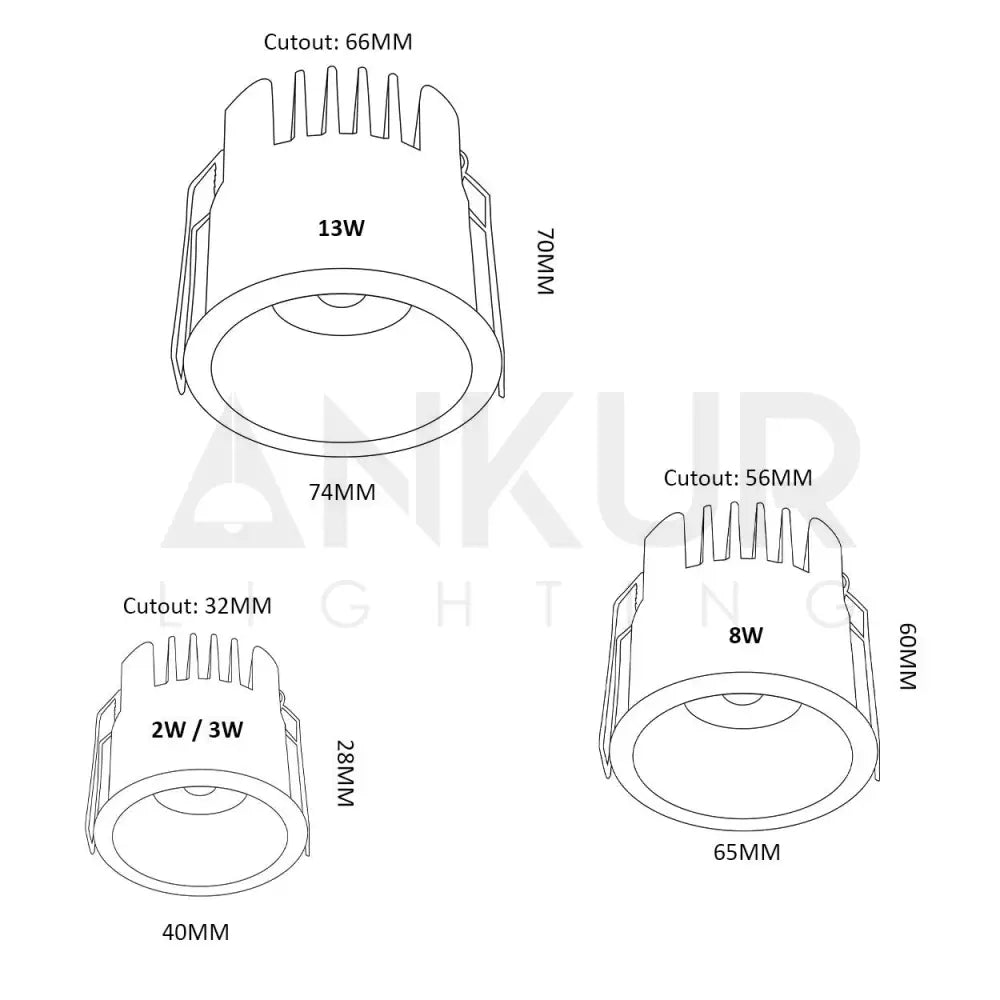 ANKUR EURO EYEBALL DEEP ANTIGLARE RECESSED LED LIGHT - Ankur Lighting