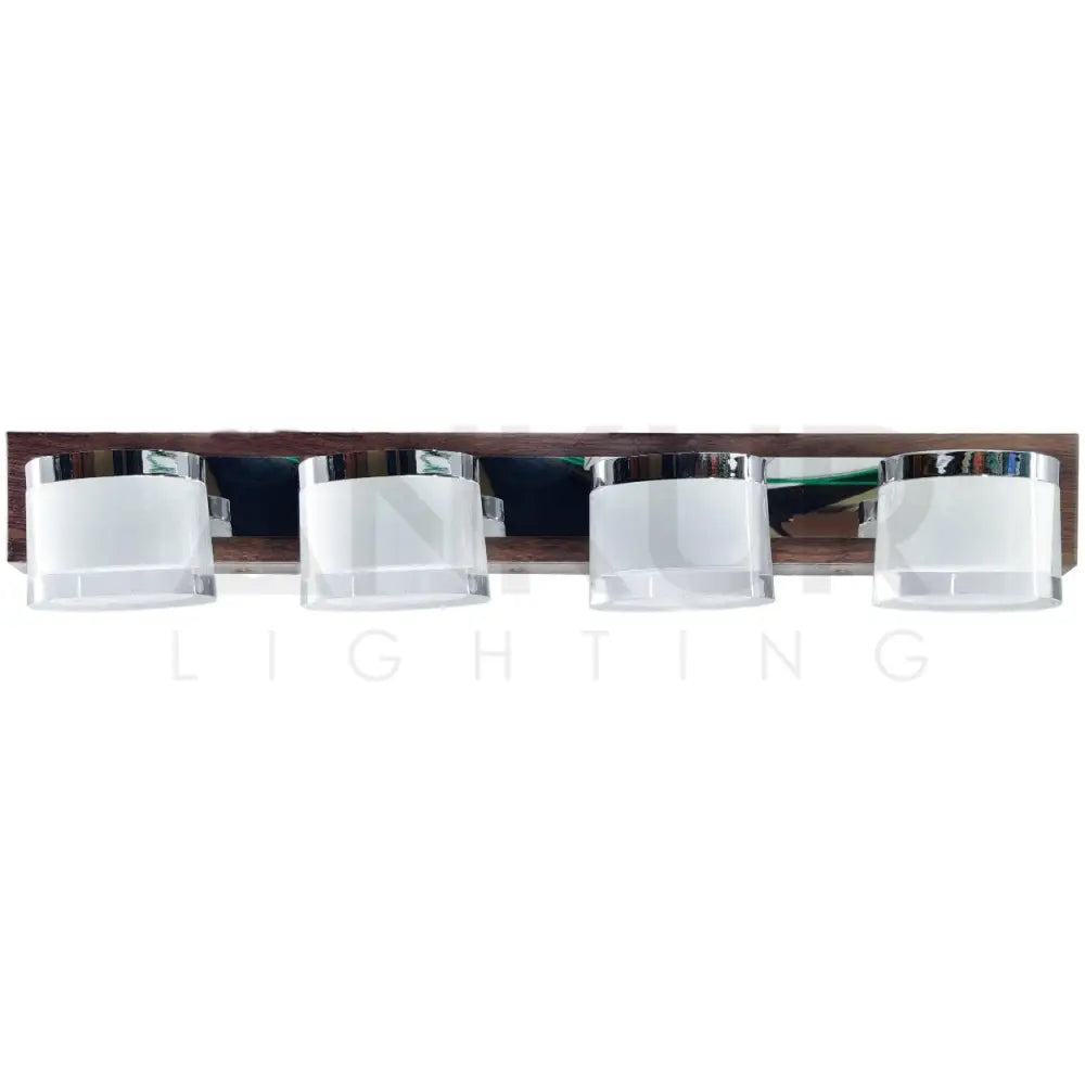 ANKUR FABIAN GLASS AND NATURAL WOOD BATHROOM VANITY MIRROR LIGHT - Ankur Lighting
