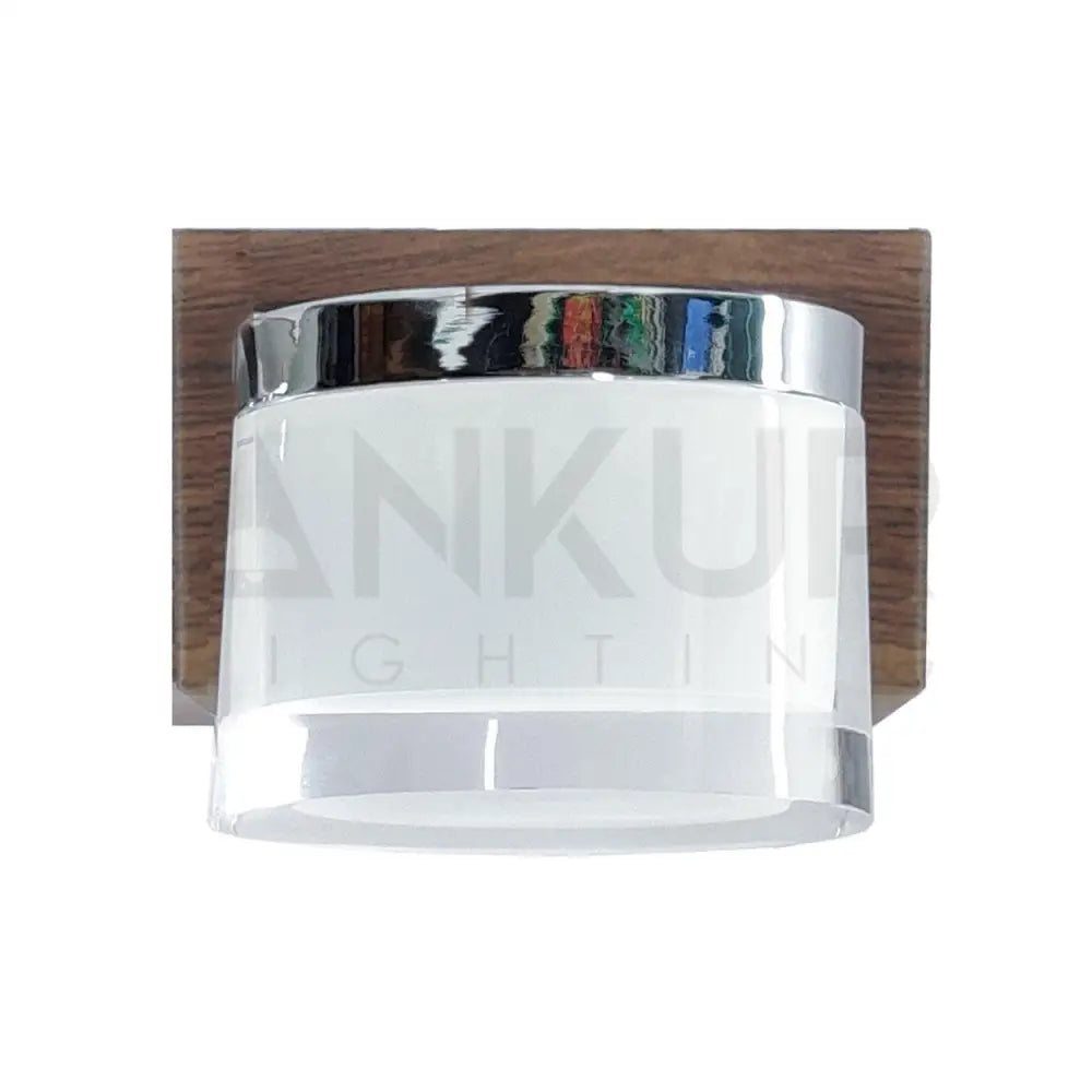 ANKUR FABIAN GLASS AND NATURAL WOOD BATHROOM VANITY MIRROR LIGHT - Ankur Lighting